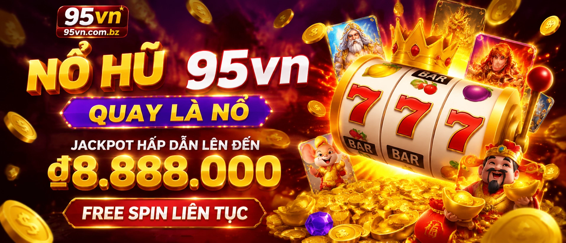 Minh họa slot nổ hũ trên 95vn