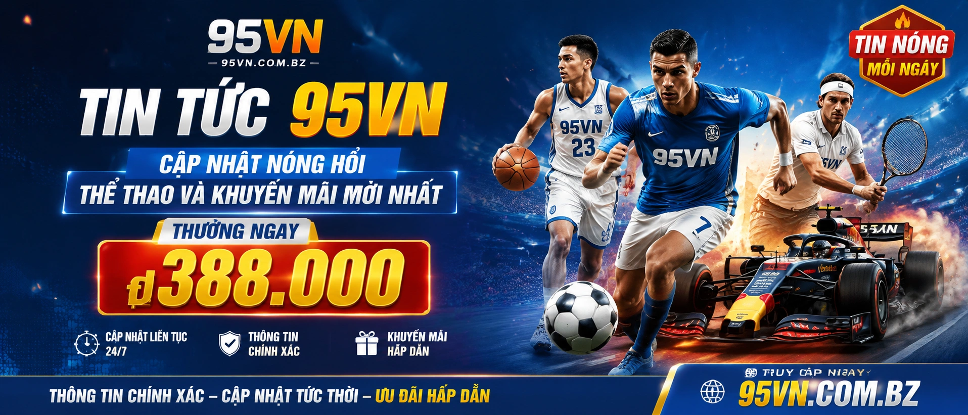 Giao diện tin tức 95VN trên điện thoại