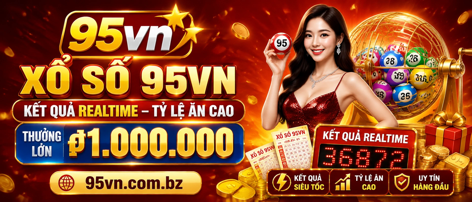 Giao diện Xổ Số Online tại 95vn.com.bz